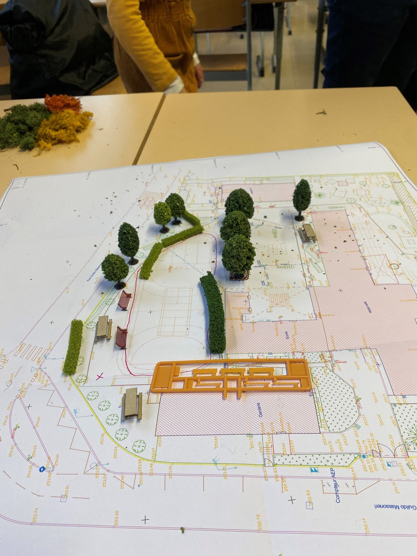 Maquette d'étude de la cour