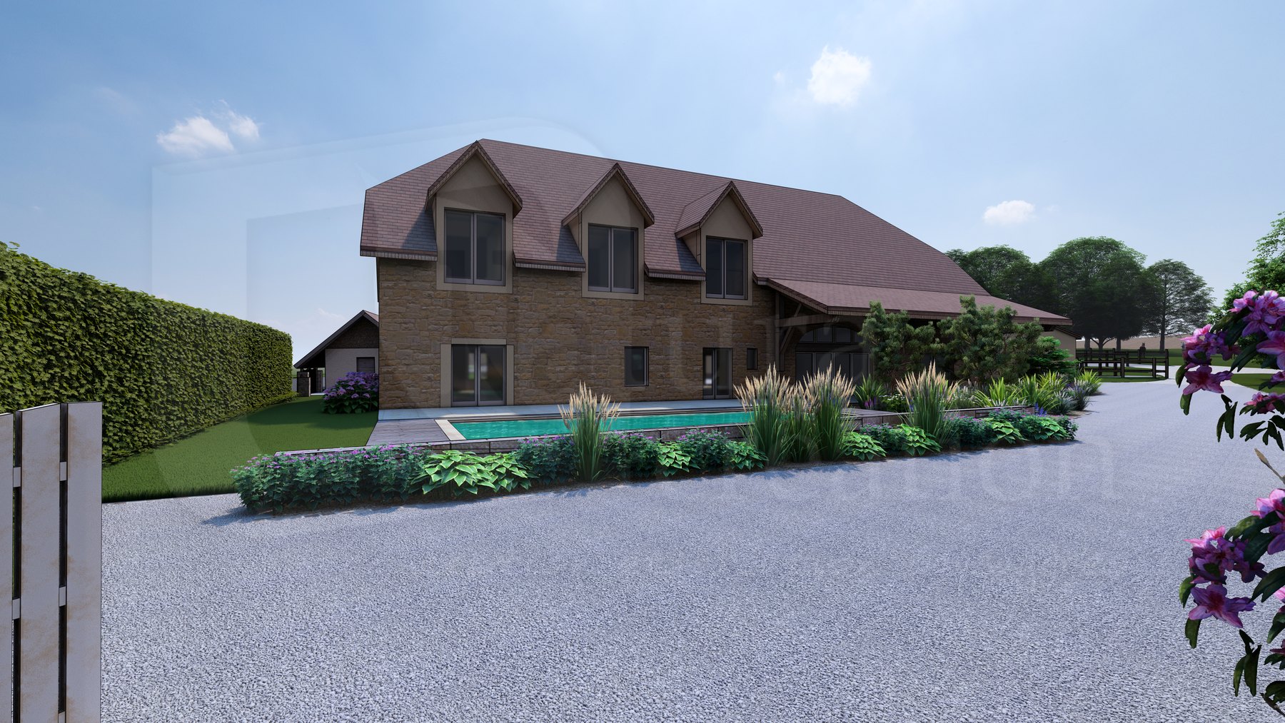 La maison et sa piscine